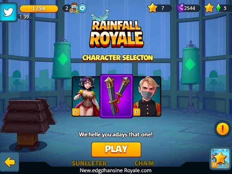 Rainfall Royale Character Selection Screen